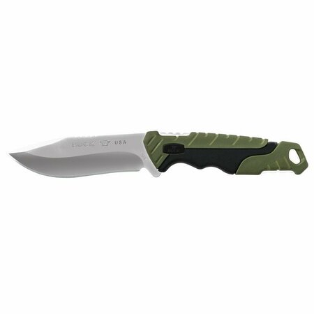 BUCK KNIVES Pursuit Black/Green 420 HC Steel 8 in. Drop Point Fixed Hunting Knife 11891